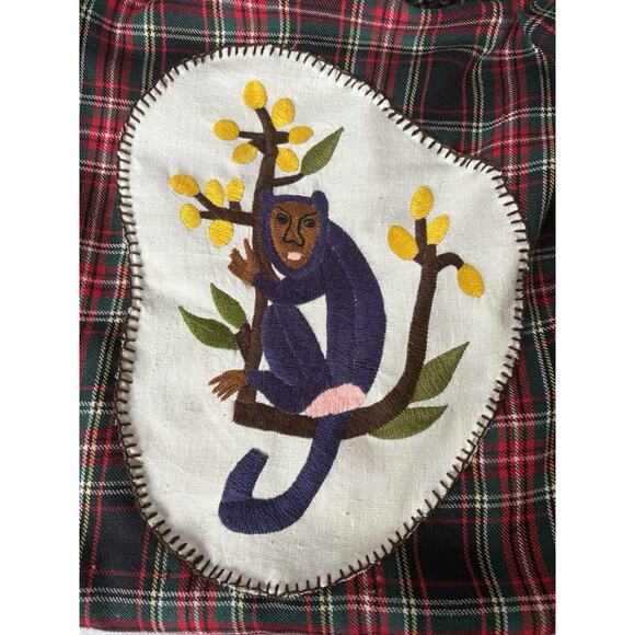MayaBags Monkey Plaid Purse Bamboo Handle - Legendary Christmas Yankee Swap Gift - Picture 3 of 14